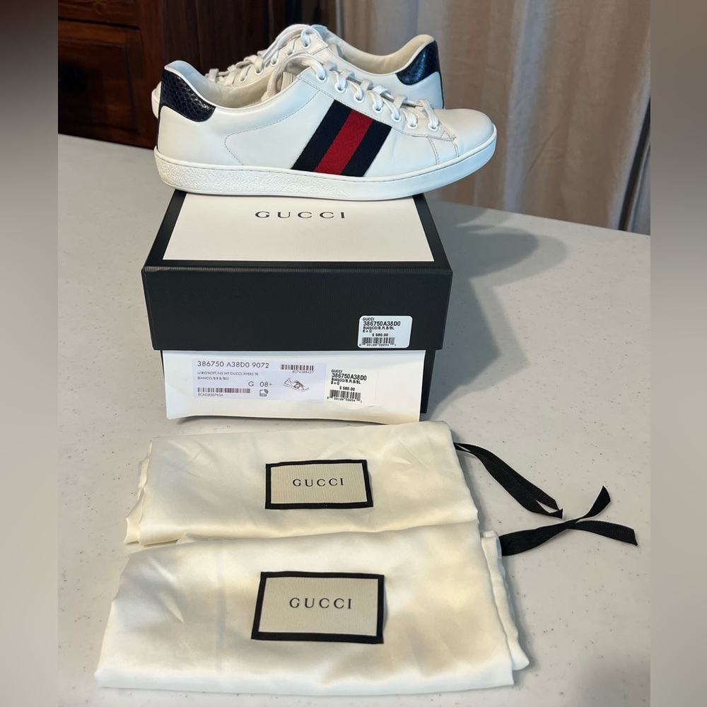 Men’s GG Stripe Tennis Sneakers - AUTHENTIC